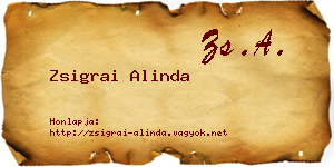 Zsigrai Alinda névjegykártya